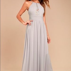 Grey Lace Maxi Dress